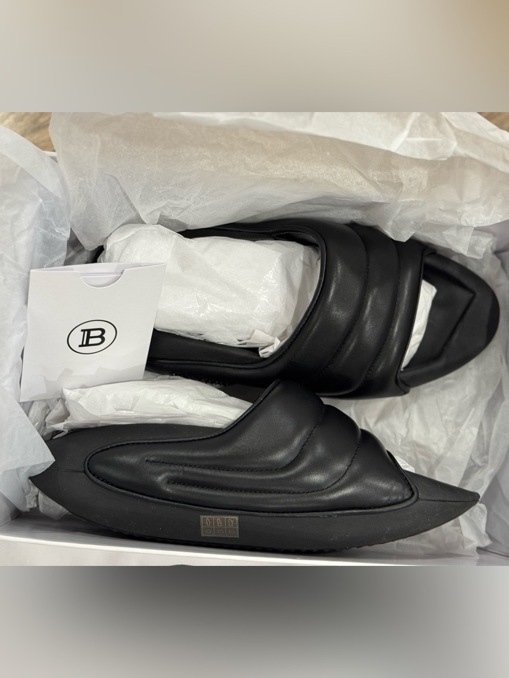Balmain Black Quilted Slip-On Loafers